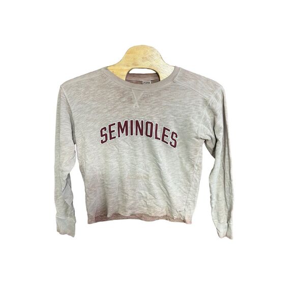 Seminoles Pink Cropped Raw Hem Sweatshirt Small (S) - Picture 1 of 4